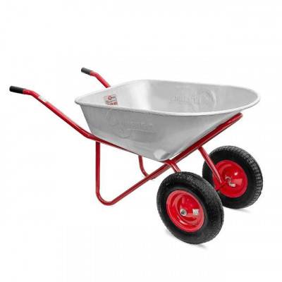 Будкрам купити Тачка садово-строительная, 100 л., 180 кг, 2 пневмоколеса с подшипником 15" (4.00-8). INTERTOOL WB-1025