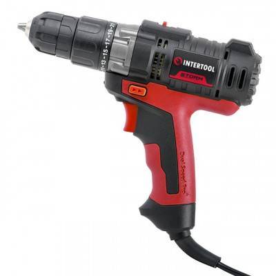 Будкрам купити Дрель-шуруповерт электрическая 420 Вт, 0-500/0-1800 об/мин, 0.8-10 мм, макс. крутящий момент 20 Нм INTERTOOL WT-0104