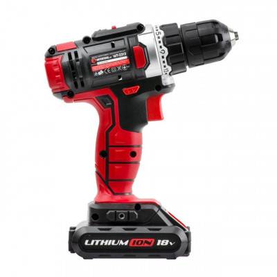 Будкрам купити Дрель-шуруповерт аккумуляторная Li-Ion 18В, 25Nm, 2 скорости: 0-400/0-1500 об/мин, 1 аккум 1.3Ач, быстрая зарядка 1 ч., картон. INTERTOOL WT-0313 Дрель-шуруповерт аккумуляторная Li-Ion 18В, 25Nm, 2 скорости: 0-400/0-1500 об/мин, 1 аккум 1.3Ач, быстрая зарядка 1 ч., картон. INTERTOOL WT-0313 4