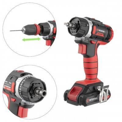 Будкрам купить Дрель-шуруповерт аккумуляторная Li-Ion 18 В, 25 Nm, 0-400/0-1500 об/мин, 2x2.0 Ач, быстрая зарядка 1 ч, съемный патрон INTERTOOL WT-0317 Дрель-шуруповерт аккумуляторная Li-Ion 18 В, 25 Nm, 0-400/0-1500 об/мин, 2x2.0 Ач, быстрая зарядка 1 ч, съемный патрон INTERTOOL WT-0317 2