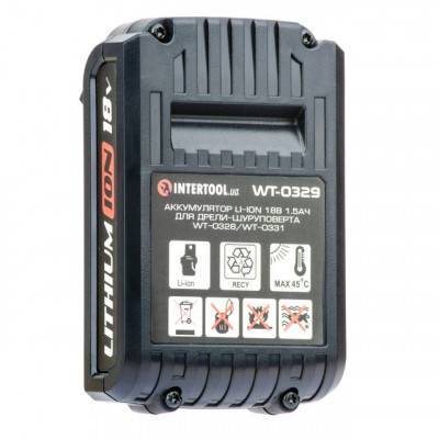 Будкрам купить Аккумулятор Li-Ion 18В 1.5Ач для дрели-шуруповерта WT-0328/WT-0331 INTERTOOL WT-0329 Аккумулятор Li-Ion 18В 1.5Ач для дрели-шуруповерта WT-0328/WT-0331 INTERTOOL WT-0329 6