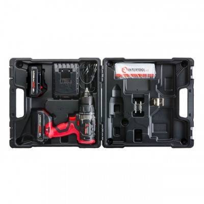 Будкрам купить Дрель-шуруповерт аккумуляторная c бесщеточным двигателем, Li-Ion 18В, 50Nm,1.5 Ач, 2 скорости, 0-400/0-1500об/мин, 2 аккумулятора, 1 час. зарядка INTERTOOL WT-0331 Дрель-шуруповерт аккумуляторная c бесщеточным двигателем, Li-Ion 18В, 50Nm,1.5 Ач, 2 скорости, 0-400/0-1500об/мин, 2 аккумулятора, 1 час. зарядка INTERTOOL WT-0331 3