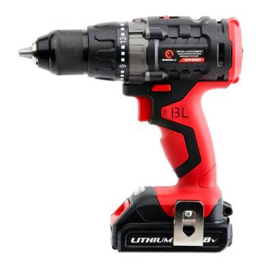 Будкрам купить Дрель-шуруповерт аккумуляторная c бесщеточным двигателем, Li-Ion 18В, 50Nm,1.5 Ач, 2 скорости, 0-400/0-1500об/мин, 2 аккумулятора, 1 час. зарядка INTERTOOL WT-0331