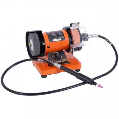 Будкрам купити Станок точильный настольный STORM 150 Вт, 0-10000 об/мин, шлифкруг 75 мм, полир. круг 75 мм, гибкий вал INTERTOOL WT-0815