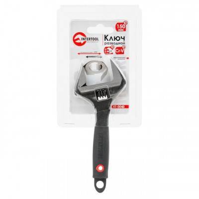 Будкрам купить Ключ разводной 150мм, обрезиненная рукоятка, развод губок 34мм, Cr-V INTERTOOL XT-0040 Ключ разводной 150мм, обрезиненная рукоятка, развод губок 34мм, Cr-V INTERTOOL XT-0040 5