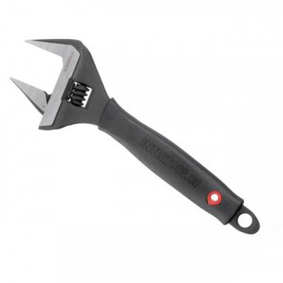 Будкрам купить Ключ разводной 200 мм, обрезиненная рукоятка, развод губок 38 мм, Cr-V INTERTOOL XT-0045