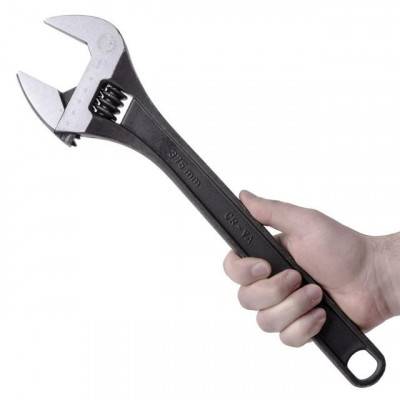 Будкрам купить Ключ разводной фосфатированный, 380 мм, черный, фосфатированный INTERTOOL XT-0065