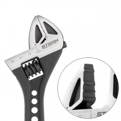 Будкрам купить Ключ разводной 250мм кованный, рукоятка TPR, HRC 40~50, Cr-V STORM INTERTOOL XT-0080 Ключ разводной 250мм кованный, рукоятка TPR, HRC 40~50, Cr-V STORM INTERTOOL XT-0080 3