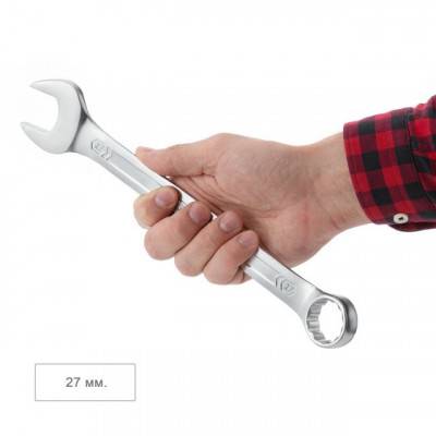 Будкрам купить Ключ комбинированный 27 мм Cr-V, покрытие сатин-хром; PROF DIN3113 INTERTOOL XT-1027 Ключ комбинированный 27 мм Cr-V, покрытие сатин-хром; PROF DIN3113 INTERTOOL XT-1027 4