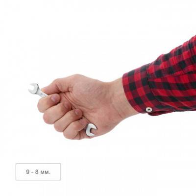 Будкрам купити Ключ рожковый 8-9мм Cr-V, покрытие сатин-хром; PROF DIN3113 INTERTOOL XT-1108 Ключ рожковый 8-9мм Cr-V, покрытие сатин-хром; PROF DIN3113 INTERTOOL XT-1108 4