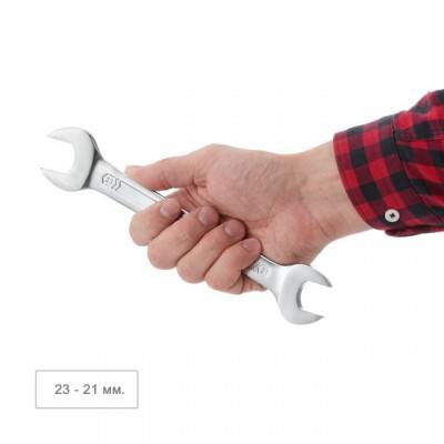 Будкрам купить Ключ рожковый 21-23мм Cr-V, покрытие сатин-хром; PROF DIN3113 INTERTOOL XT-1121 Ключ рожковый 21-23мм Cr-V, покрытие сатин-хром; PROF DIN3113 INTERTOOL XT-1121 4