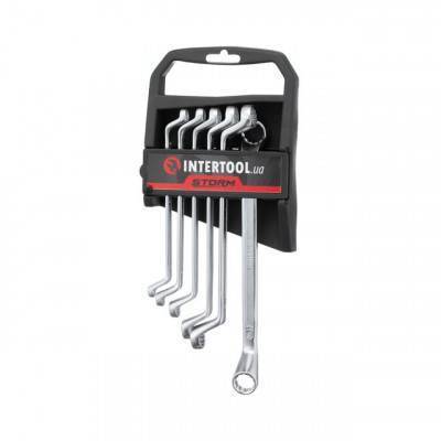 Будкрам купити Набор накидных ключей 6шт. 6-17мм Cr-V, покрытие сатин-хром; DIN838 STORM INTERTOOL XT-1201