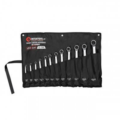 Будкрам купити Набор накидных ключей 12шт., 6-32мм Cr-V, покрытие сатин-хром; DIN838 STORM INTERTOOL XT-1203