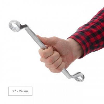 Будкрам купити Ключ накидной 24-27 мм Cr-V, покрытие сатин-хром; PROF DIN3113 INTERTOOL XT-1224 Ключ накидной 24-27 мм Cr-V, покрытие сатин-хром; PROF DIN3113 INTERTOOL XT-1224 4