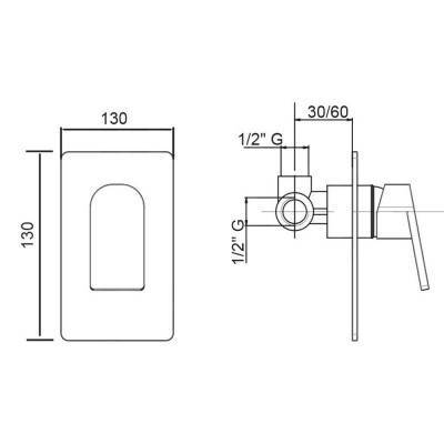 Будкрам купить Смеситель скрытого монтажа для душа Bianchi Freedom INDFRE2007CRM Смеситель скрытого монтажа для душа Bianchi Freedom INDFRE2007CRM 2