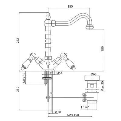 Будкрам купить Смеситель для раковины Bianchi First LVBFRS1036026IAORO Смеситель для раковины Bianchi First LVBFRS1036026IAORO 2