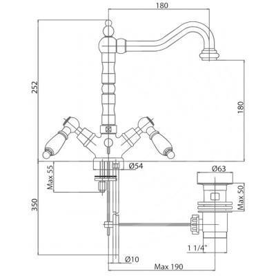 Будкрам купить Смеситель для раковины Bianchi Diamond LVBDMN1036028IACRM Смеситель для раковины Bianchi Diamond LVBDMN1036028IACRM 2