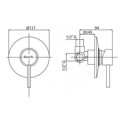 Будкрам купить Смеситель скрытого монтажа для душа Bianchi Joy INDJOY2007JOYCRM Смеситель скрытого монтажа для душа Bianchi Joy INDJOY2007JOYCRM 2