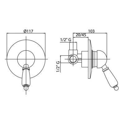 Будкрам купить Смеситель скрытого монтажа для душа Bianchi Elite INDELT2007011VRA Смеситель скрытого монтажа для душа Bianchi Elite INDELT2007011VRA 2