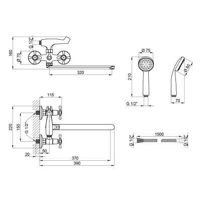 Будкрам купить Смеситель для ванны Qtap Mayfair CRM 140 Смеситель для ванны Qtap Mayfair CRM 140 2