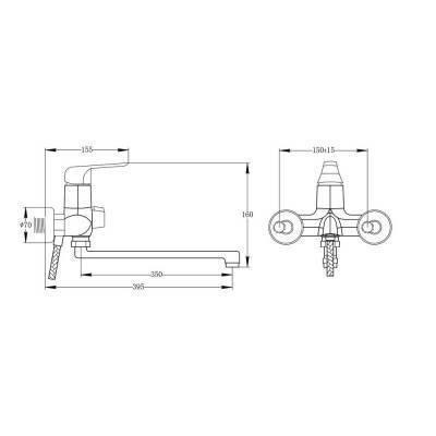 Будкрам купить Смеситель для ванны Qtap Polaris WHI 005 New Смеситель для ванны Qtap Polaris WHI 005 New 2