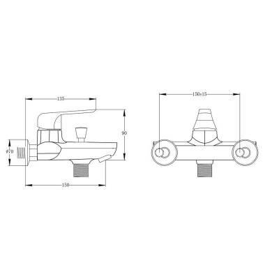 Будкрам купить Смеситель для ванны Qtap Polaris WHI 006 Смеситель для ванны Qtap Polaris WHI 006 2