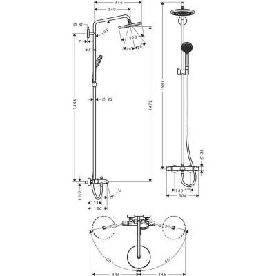 Будкрам купити Душова система Hansgrohe Croma Showerpipe 220 27223000 Душова система Hansgrohe Croma Showerpipe 220 27223000 2