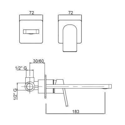 Будкрам купить Смеситель для раковины скрытого монтажа Bianchi Fly LVBFLY2023073CRM Смеситель для раковины скрытого монтажа Bianchi Fly LVBFLY2023073CRM 2