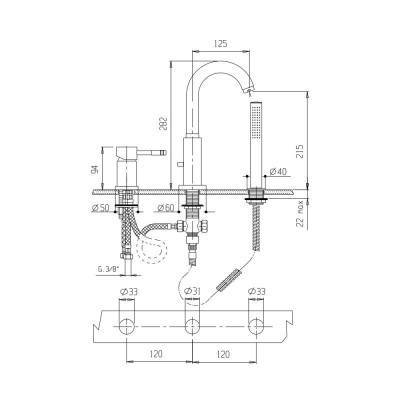 Будкрам купить Смеситель для ванны Bianchi Mody VSCMDY2009CRM Смеситель для ванны Bianchi Mody VSCMDY2009CRM 2