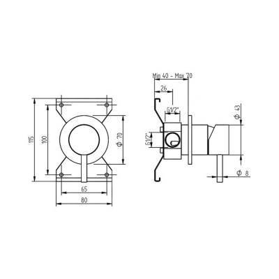 Будкрам купить Смеситель скрытого монтажа для душа Bianchi Steel INDSTE2007INX Смеситель скрытого монтажа для душа Bianchi Steel INDSTE2007INX 2