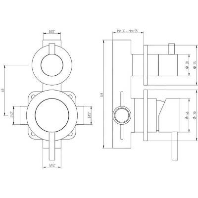 Будкрам купить Смеситель скрытого монтажа для душа Bianchi Steel INDSTE2303INX на два потребителя Смеситель скрытого монтажа для душа Bianchi Steel INDSTE2303INX на два потребителя 2