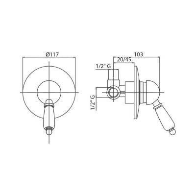 Будкрам купить Смеситель скрытого монтажа для душа Bianchi Europa INDEUR2007036CRM Смеситель скрытого монтажа для душа Bianchi Europa INDEUR2007036CRM 2