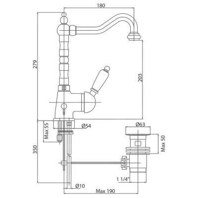 Будкрам купить Смеситель для раковины Bianchi Liberty LVBLIB1055034IACRM Смеситель для раковины Bianchi Liberty LVBLIB1055034IACRM 2