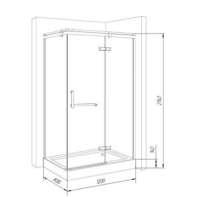 Будкрам купить Душевая кабина Qtap Angle SC12080.1A T6 SUS Душевая кабина Qtap Angle SC12080.1A T6 SUS 2