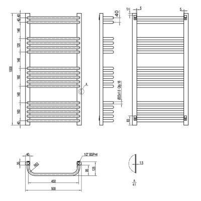 Будкрам купить Полотенцесушитель водяной Qtap Glory (WHI) P16 1000x500 HY Полотенцесушитель водяной Qtap Glory (WHI) P16 1000x500 HY 2