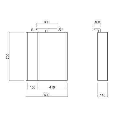 Будкрам купить Зеркальный шкаф Qtap Albatross с подсветкой QT0177ZP600LW Зеркальный шкаф Qtap Albatross с подсветкой QT0177ZP600LW 2