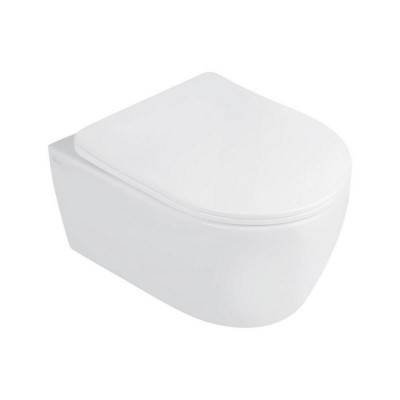 Будкрам купить Унитаз подвесной Qtap Linnet безободковый с сиденьем Slim Soft-close QT0331106W