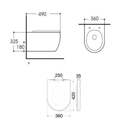 Будкрам купить Унитаз подвесной Qtap Linnet безободковый с сиденьем Slim Soft-close QT0331106W Унитаз подвесной Qtap Linnet безободковый с сиденьем Slim Soft-close QT0331106W 2
