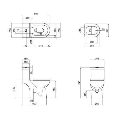 Будкрам купити Унітаз-компакт Qtap Missel з сидінням Soft-close QT0222599W Унітаз-компакт Qtap Missel з сидінням Soft-close QT0222599W 2