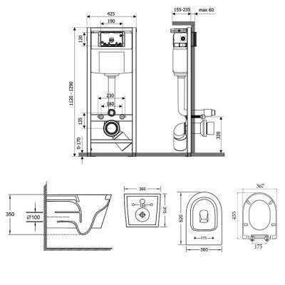 Будкрам купити Набір Qtap інсталяція Nest QTNESTM425M08CRM + унітаз з сидінням Jay QT07335176W Набір Qtap інсталяція Nest QTNESTM425M08CRM + унітаз з сидінням Jay QT07335176W 2