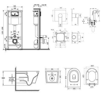 Будкрам купить Комплект Qtap инсталляция Nest QTNESTM425M08CRM + унитаз с сиденьем Swan QT16335178W + набор для гигиенического душа со смесителем Form QTFORMCRM001AB Комплект Qtap инсталляция Nest QTNESTM425M08CRM + унитаз с сиденьем Swan QT16335178W + набор для гигиенического душа со смесителем Form QTFORMCRM001AB 2