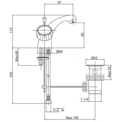 Будкрам купить Смеситель для раковины Bianchi Sun LVBSUN10250ACRM Смеситель для раковины Bianchi Sun LVBSUN10250ACRM 2