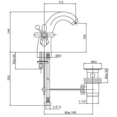 Будкрам купить Смеситель для раковины Bianchi Old LVBOLF1034OLFIACRM Смеситель для раковины Bianchi Old LVBOLF1034OLFIACRM 2