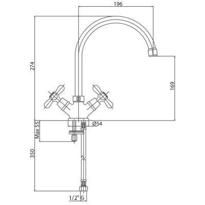 Будкрам купить Смеситель для кухни Bianchi Old Fashion LVMOLF758OLFACRM Смеситель для кухни Bianchi Old Fashion LVMOLF758OLFACRM 2