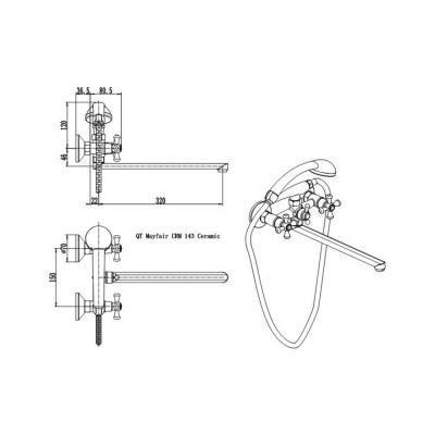Будкрам купить Смеситель для ванны Qtap Mayfair CRM 143K Смеситель для ванны Qtap Mayfair CRM 143K 2