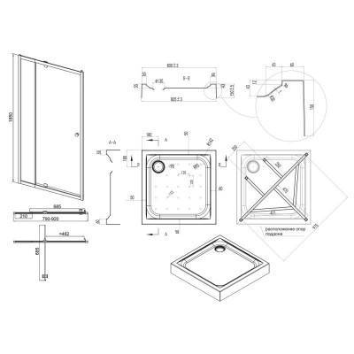 Будкрам купити Набір Qtap двері в нішу Pisces WHI208-9.CP5 + піддон Unisquare 308815 Набір Qtap двері в нішу Pisces WHI208-9.CP5 + піддон Unisquare 308815 2