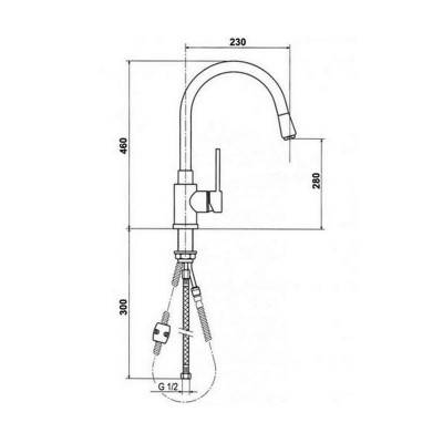 Будкрам купити Змішувач для кухні з висувним виливом Potato P908-1 Змішувач для кухні з висувним виливом Potato P908-1 2