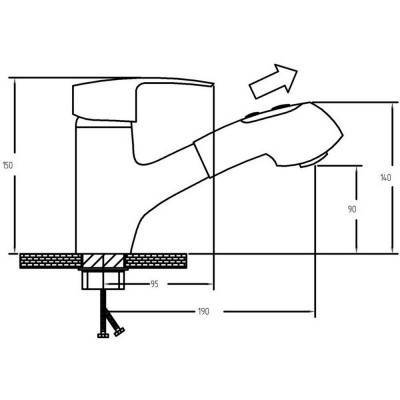 Будкрам купить Смеситель для кухни с выдвижным изливом Potato P6008 Смеситель для кухни с выдвижным изливом Potato P6008 2