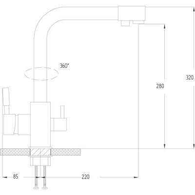 Будкрам купить Смеситель для кухни с фильтром Potato P4098-6 Смеситель для кухни с фильтром Potato P4098-6 2