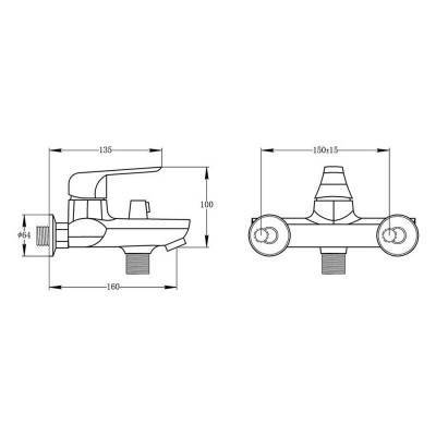 Будкрам купить Смеситель для ванны Potato P30223-7 Смеситель для ванны Potato P30223-7 2